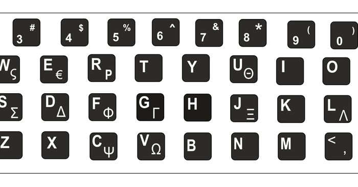 Αυτοκόλλητο universal για πληκτρολόγιο notebook, Black (0.11mm)