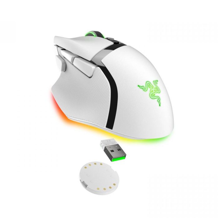 Razer BASILISK V3 PRO WHITE WIRELESS - Optical Switches - Tilt Wheel - 11 Buttons - 30k Sensor