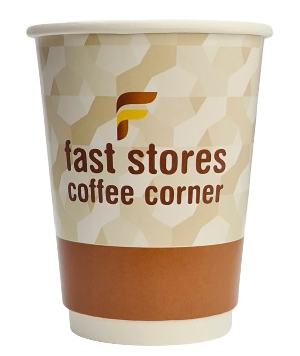 FAST STORES COFFEE CORNER χάρτινα ποτήρια καφέ 12oz, χωρίς καπάκι, 25τμχ