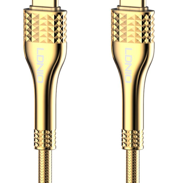 LDNIO καλώδιο USB-C σε USB-C LC651C, 65W, 1m, χρυσό