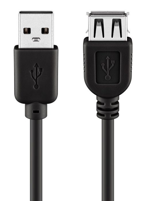 GOOBAY καλώδιο USB 2.0 σε USB (F) 93601, copper, 5m, μαύρο
