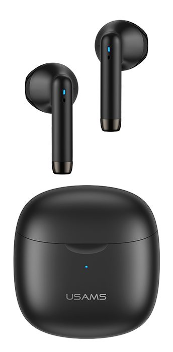 USAMS earphones IA04 με θήκη φόρτισης, True Wireless, Φ13mm, μαύρα