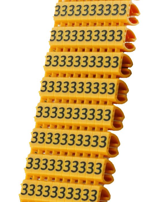 POWERTECH Clip αρίθμησης καλωδίου Νο 3, Orange, 10τεμ.