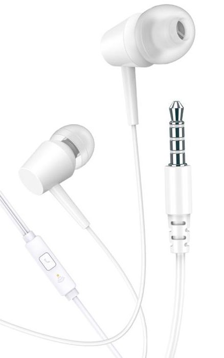 KAKUSIGA earphones με μικρόφωνο KSC-1303, 3.5mm σύνδεση, 10mm, 1.1m, λευκά