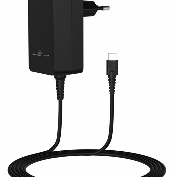 POWERTECH φορτιστής laptop PT-1155, USB-C PD, universal, 45W, μαύρος