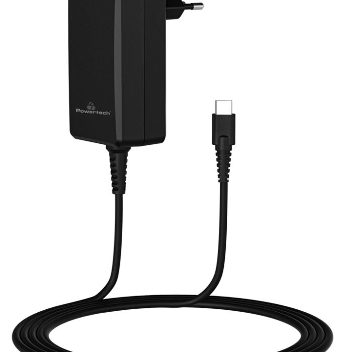 POWERTECH φορτιστής laptop PT-1156, USB-C PD, universal, 65W, μαύρος