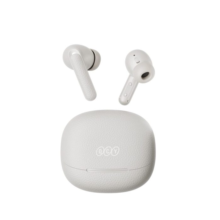 QCY Buds ANC Cream Grey (HT15) - 45db ANC TWS Earbuds 35h 5 mic ENC, ear-canal adaptive tech,