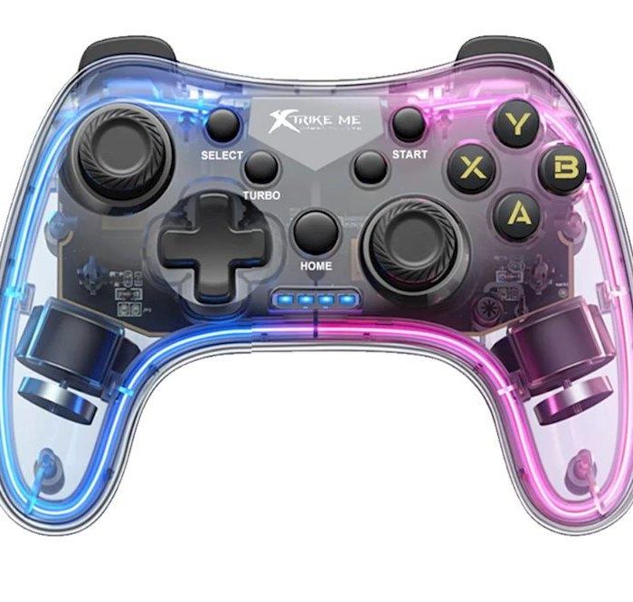 XTRIKE GP-52 GAMING PAD ΔΙΑΦΑΝΟ ΜΕ LED, PS4, SWITCH, IOS, ANDROID, PC
