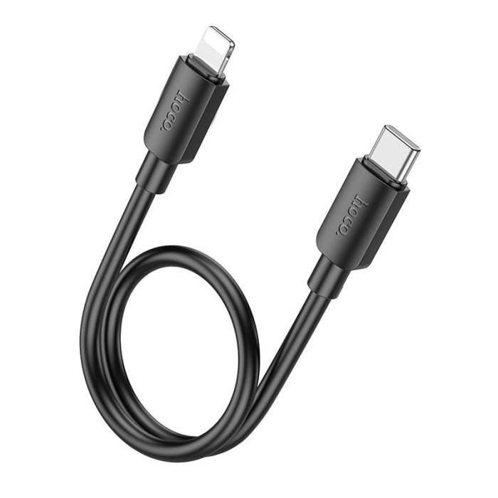 HOCO X96 ΚΑΛΩΔΙΟ ΜΕΤΑΦΟΡΑΣ ΔΕΔΟΜΕΝΩΝ HYPER PD ΣΕ LIGHTNING,0.25m, ΜΑΥΡΟ