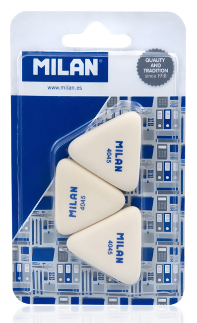 MILAN γόμα 445 BMM10099MP, τρίγωνη 40 x 40 x40 x 6mm, σετ 3τμχ