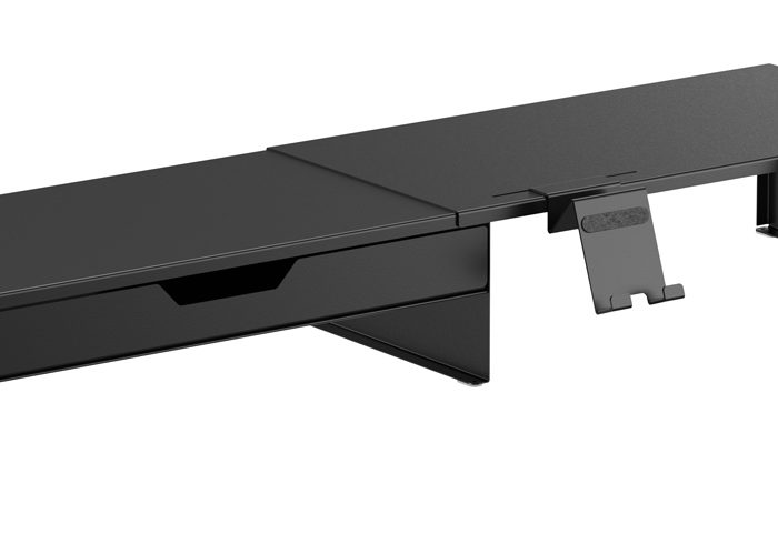BRATECK επιτραπέζια βάση για οθόνη/laptop/smartphone/tablet STB-128-02 με συρτάρι, 13-32", έως 20kg, heavy duty, μαύρη