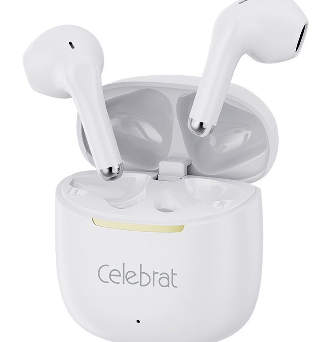 CELEBRAT earphones με θήκη φόρτισης W79, True Wireless, 13mm, 30/300mAh, λευκά
